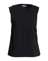 Patrizia Pepe Woman T-shirt Black Size 2 Cotton In Black