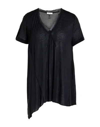 Patrizia Pepe Woman T-shirt Black Size 2 Modal, Viscose