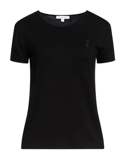 Patrizia Pepe Woman T-shirt Black Size 2 Viscose, Elastane, Glass