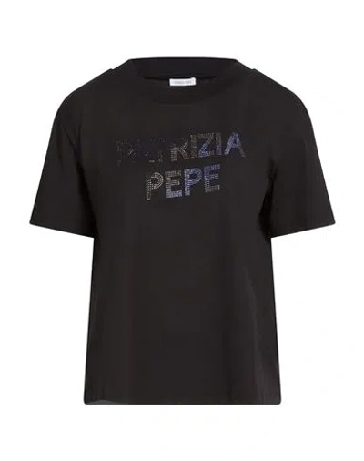 Patrizia Pepe Woman T-shirt Black Size 3 Cotton