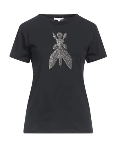 Patrizia Pepe Woman T-shirt Black Size 2 Cotton, Polyester