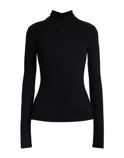Patrizia Pepe Woman T-shirt Black Size 3 Polyester, Elastane