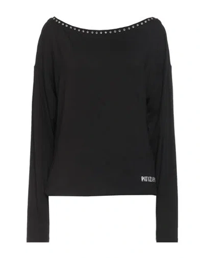 Patrizia Pepe Woman T-shirt Black Size 3 Viscose, Elastane