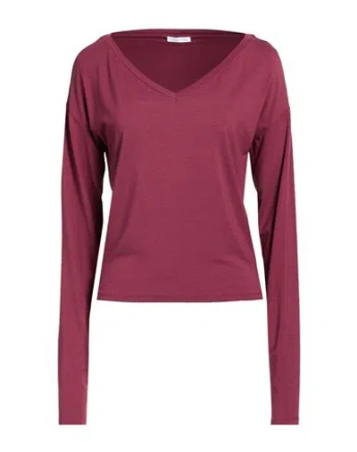 Patrizia Pepe Woman T-shirt Burgundy Size 0 Viscose, Elastane In Red