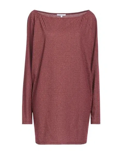 Patrizia Pepe Woman Sweater Chocolate Brown Size 1 Viscose, Polyester, Polyamide, Elastane In Red
