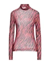 Patrizia Pepe Woman T-shirt Coral Size 0 Polyester, Elastane In Red