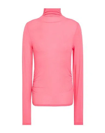 Patrizia Pepe Woman T-shirt Coral Size 2 Viscose, Polyamide, Cashmere, Elastane In Red