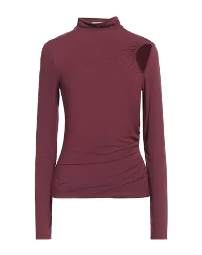 Patrizia Pepe Woman T-shirt Garnet Size 2 Viscose, Elastane In Animal Print
