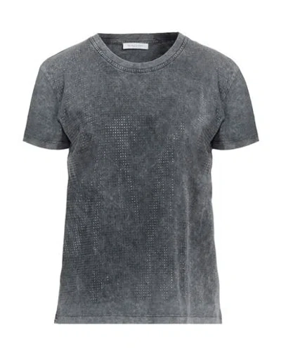 Patrizia Pepe Woman T-shirt Grey Size 2 Cotton