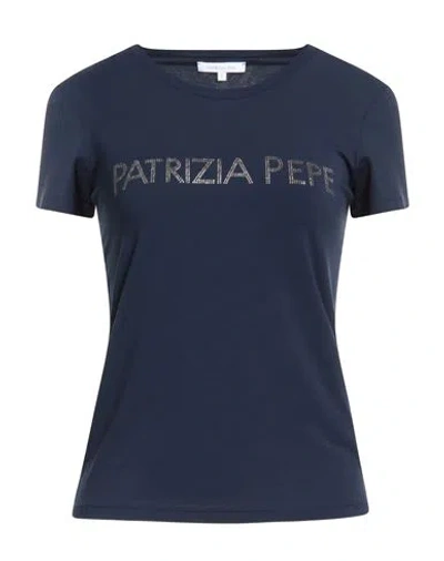 Patrizia Pepe Woman T-shirt Midnight Blue Size 2 Viscose, Elastane In Blue