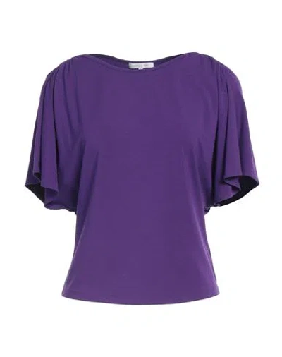 Patrizia Pepe Woman T-shirt Purple Size 3 Viscose, Elastane