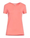 Patrizia Pepe Woman T-shirt Salmon Pink Size 0 Viscose, Elastane, Glass
