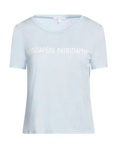 Patrizia Pepe Woman T-shirt Sky Blue Size 2 Modal, Elastane