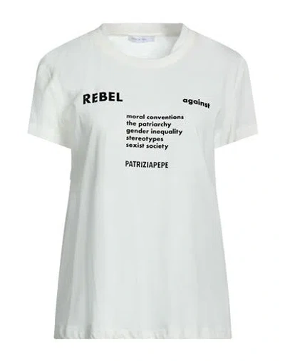 Patrizia Pepe Woman T-shirt White Size 1 Cotton, Polyester