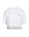 Patrizia Pepe Woman T-shirt White Size 2 Cotton, Glass In White