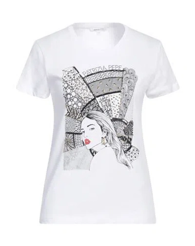 Patrizia Pepe Woman T-shirt White Size 2 Cotton, Polyester