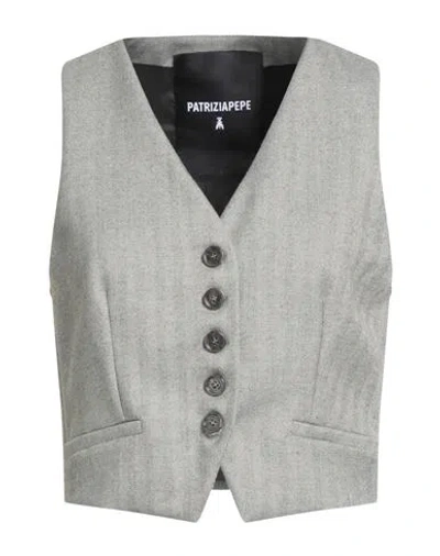 Patrizia Pepe Woman Tailored Vest Grey Size 10 Polyester, Viscose, Elastane In Gray