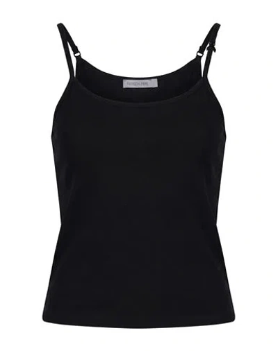 Patrizia Pepe Woman Tank Top Black Size 0 Cotton, Elastane