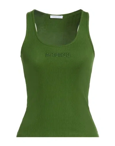Patrizia Pepe Woman Tank Top Green Size 0 Cotton