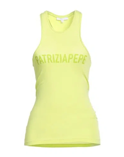 Patrizia Pepe Woman Tank Top Lime Green Size 0 Viscose, Elastane