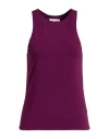 Patrizia Pepe Woman Tank Top Plum Size 3 Viscose, Elastane, Glass In Purple