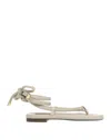 Patrizia Pepe Toe Strap Sandals In Beige
