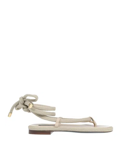 Patrizia Pepe Toe Strap Sandals In Beige