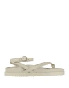 Patrizia Pepe Woman Thong Sandal Cream Size 8 Leather In White