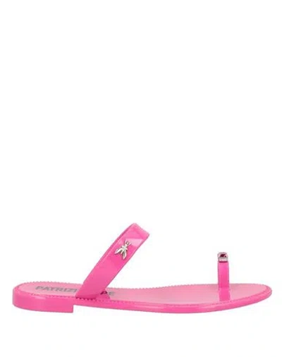 Patrizia Pepe Woman Thong Sandal Fuchsia Size 7 Rubber In Pink