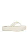 Patrizia Pepe Woman Thong Sandal Ivory Size 8 Leather In White