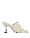 Patrizia Pepe Woman Thong Sandal Light Grey Size 8 Leather