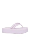Patrizia Pepe Woman Thong Sandal Lilac Size 8 Leather In Purple