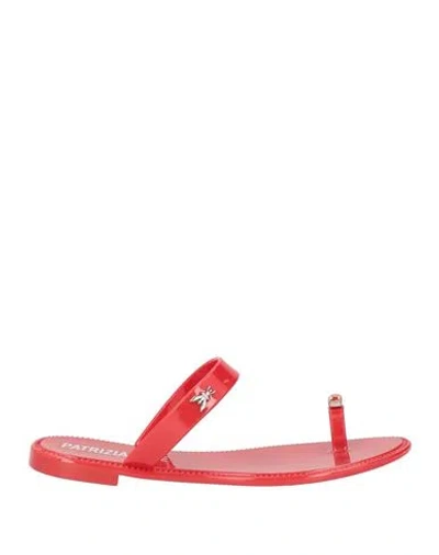 Patrizia Pepe Woman Thong Sandal Red Size 10 Rubber