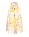 Patrizia Pepe Floral-print Crepe Tank Top In Orange