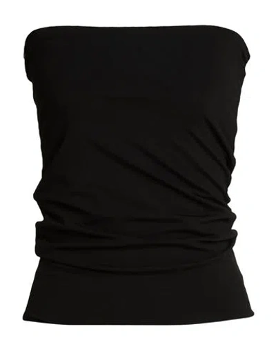 Patrizia Pepe Woman Top Black Size 2 Viscose, Elastane