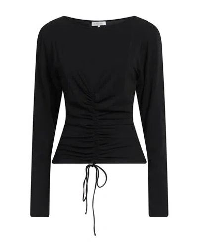 Patrizia Pepe Woman Top Black Size 3 Acetate, Polyamide, Elastane