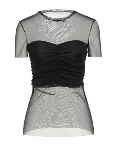 Patrizia Pepe Woman Top Black Size 3 Polyamide, Elastane