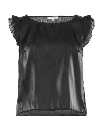 Patrizia Pepe Woman Top Black Size 4 Polyester, Silk