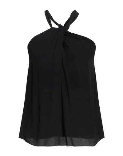 Patrizia Pepe Woman Top Black Size 6 Viscose