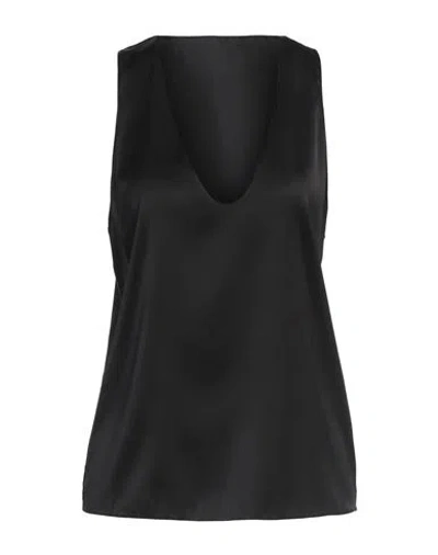 Patrizia Pepe Woman Top Black Size 6 Viscose, Polyamide, Elastane In Black