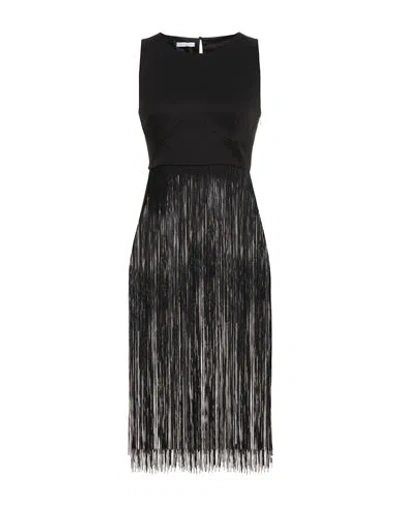 Patrizia Pepe Woman Top Black Size 8 Polyester, Elastane, Acetate In Multi