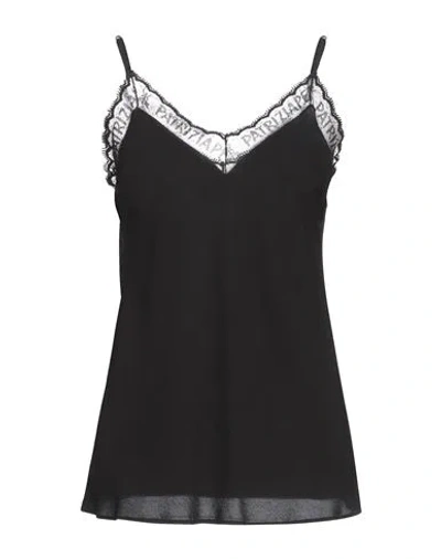 Patrizia Pepe Woman Top Black Size 10 Viscose, Cotton, Polyamide