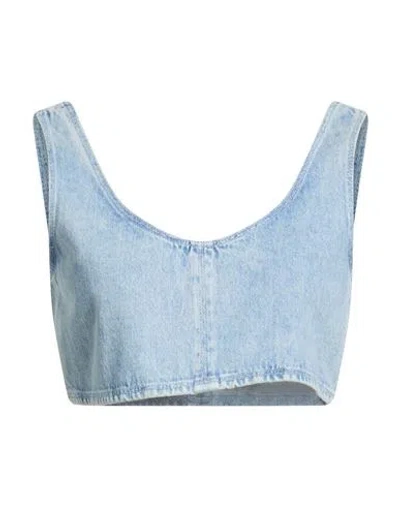 Patrizia Pepe Woman Top Blue Size 10 Cotton