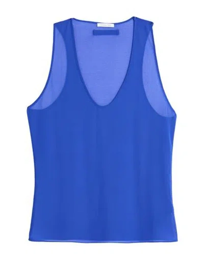 Patrizia Pepe Woman Top Blue Size 4 Polyester