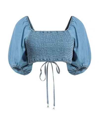 Patrizia Pepe Woman Blouse Blue Size 8 Lyocell