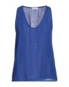 Patrizia Pepe Woman Top Bright Blue Size 8 Polyester, Glass