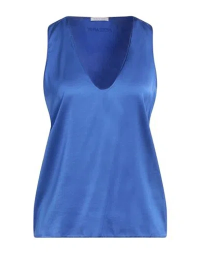 Patrizia Pepe Woman Top Bright Blue Size 8 Viscose, Polyamide, Elastane In Blue