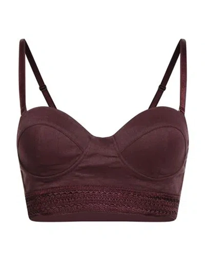 Patrizia Pepe Woman Top Burgundy Size 10 Linen, Polyamide In Red
