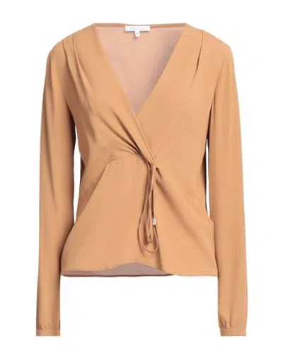 Patrizia Pepe Woman Blouse Sand Size 6 Viscose In Beige