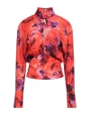 Patrizia Pepe Woman Top Coral Size 6 Viscose